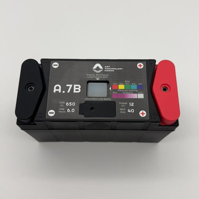 Czarny LiFePO4 12V akumulator do startu motocykla A7BS 650 Peak CCA