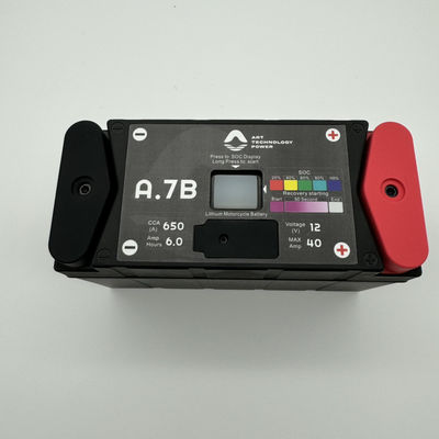 Czarny LiFePO4 12V akumulator do startu motocykla A7BS 650 Peak CCA