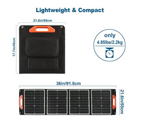 200W monokrystaliczny silikon składany panel słoneczny do łatwego przechowywania i transportu