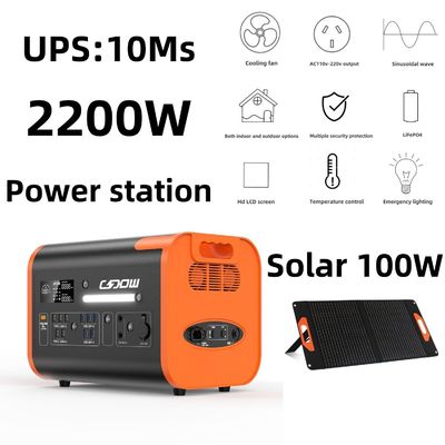 Pomarańczowy Czarny Generator energii słonecznej o mocy 2000 W z akumulatorem