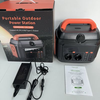 600W AC-DC Mobilna awaryjna domowa zewnętrzna przenośna elektrownia czarny generator słoneczny