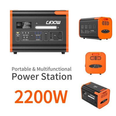 Przenośny bank zasilania o mocy 2200 W z panelem słonecznym typu C 3*18W/2*100W i 2500W