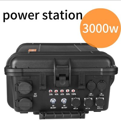 Czarna wielofunkcyjna 3000W 3000wh przenośna elektrownia słoneczna do awarii na zewnątrz