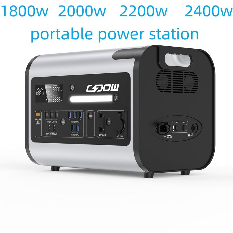 Przenośne zasilanie awaryjne 2200 W magazyn energii do domowych czynności zewnętrznych
