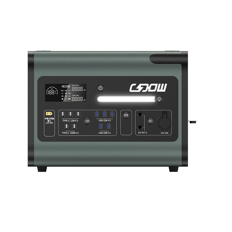 Wyjście AC 2200W LiFePO4 Litium Battery Przenośna Elektrownia do kempingu na zewnątrz