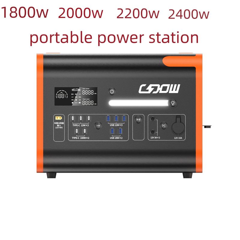 Bezprzewodowe ładowanie 15W awaryjne zapasowe 2200W przenośny magazyn energii próbki elektrowni