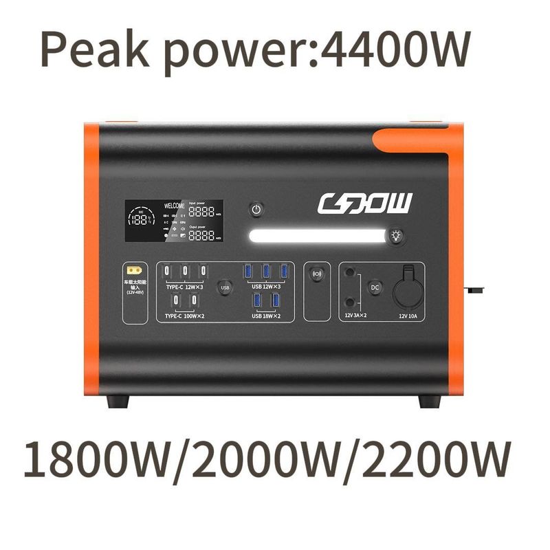 Elektrownia słoneczna 2200W Przenośny generator z bankiem mocy AC/DC 230V