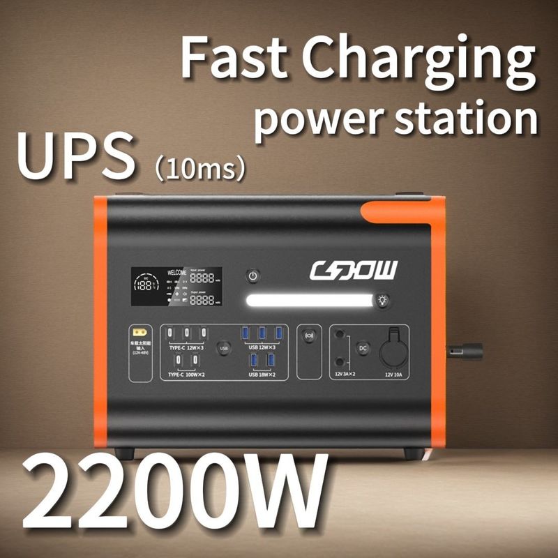 LiFePO4 Typ wyjścia 2000W Przenośny generator słoneczny 2200W Elektrownia słoneczna dla domu
