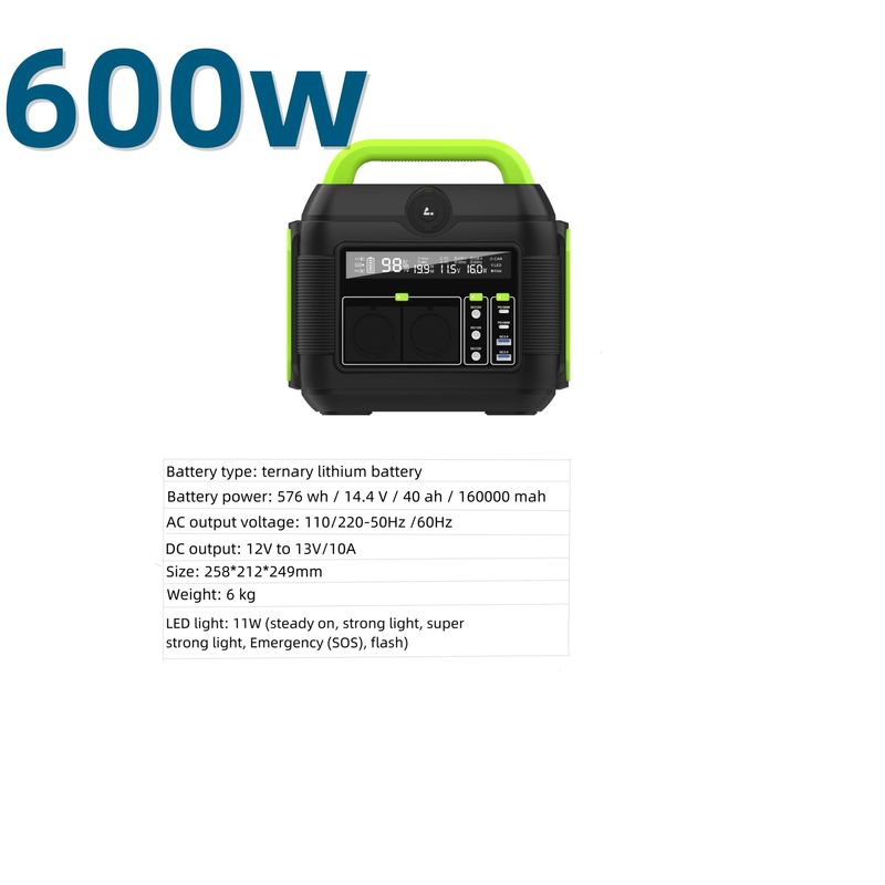Przenośna elektrownia słoneczna o mocy 600 W do awaryjnego zapasowego zasilania na zewnątrz w Ameryce Południowej
