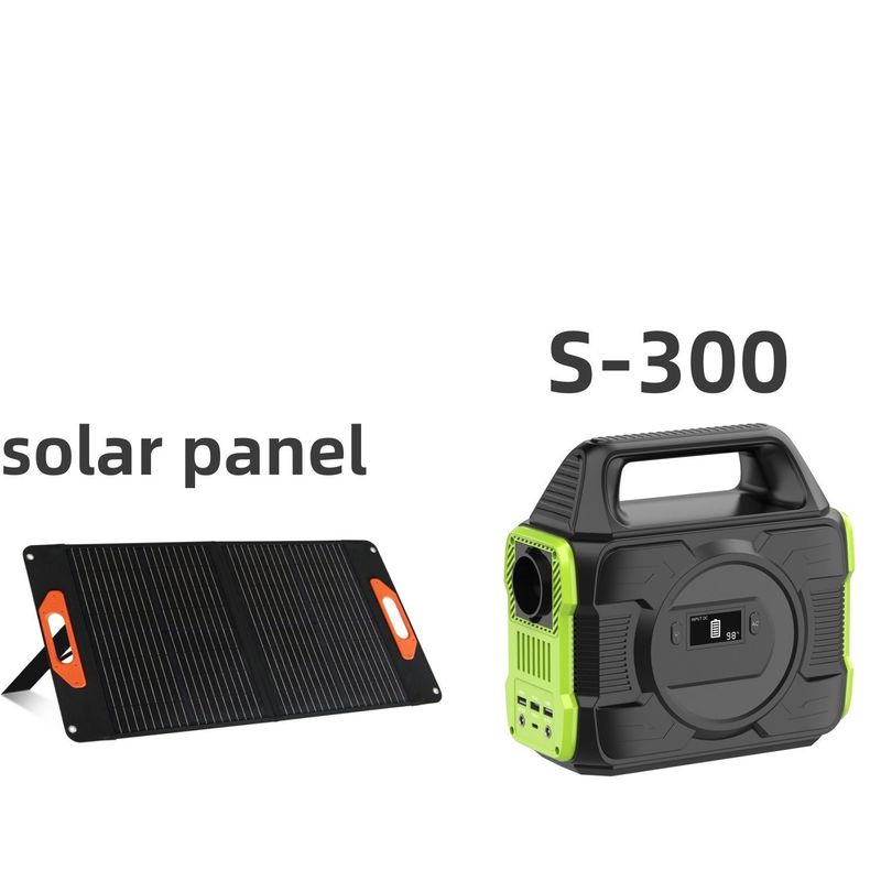 Przenośny domowy mini system słoneczny Inwerter 300W z opcjonalnym gniazdem AC i wyświetlaczem LCD