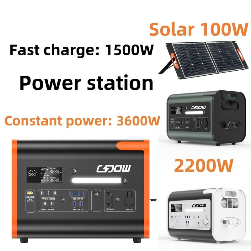 Przenośna elektrownia słoneczna 2000W ładowarka do telefonów komórkowych AC 220V do awaryjnego generatoru RV na zewnątrz