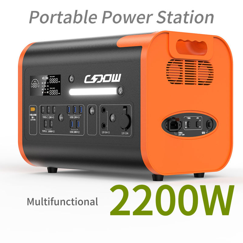 Samochód Ładowanie słoneczne 800W Max 2200W Laptop mobilny zewnętrzny 2000wh Przenośny bank zasilania