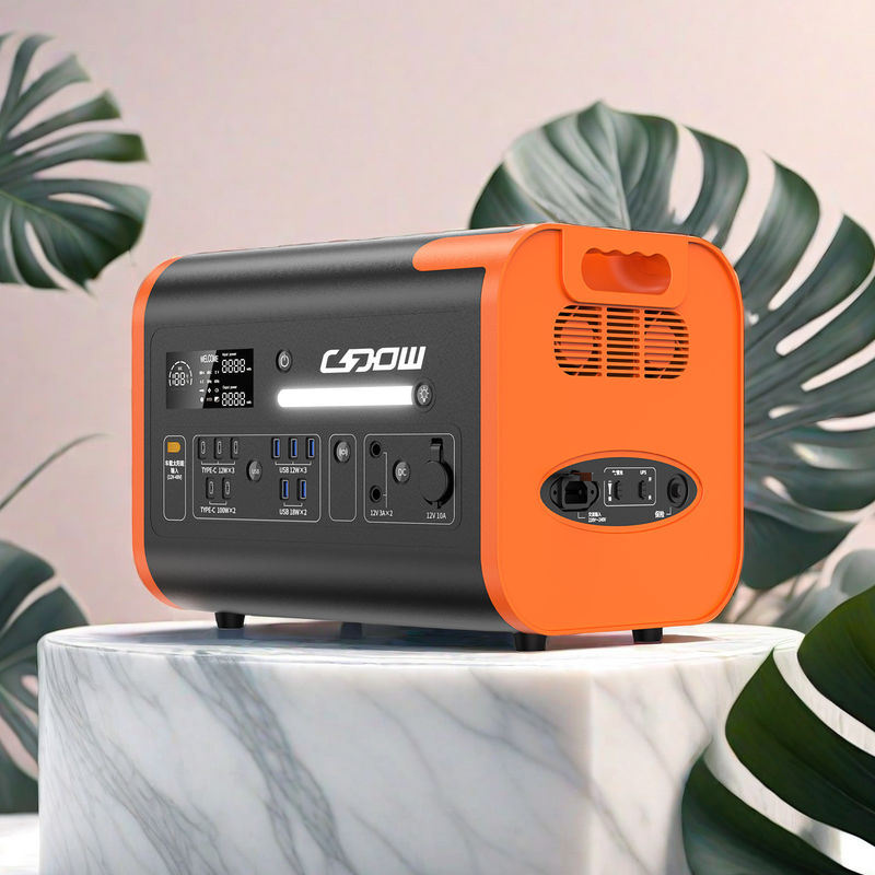 Duża pojemność 2200W 2048wh zewnętrzna przenośna elektrownia słoneczna do obozowania awaryjnego