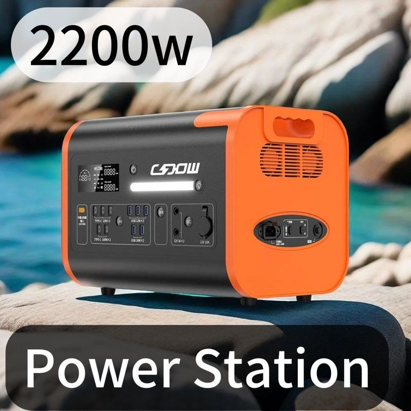 Bezprzewodowe ładowanie Przenośna energia słoneczna 2200W Mobilna tablica gotowości do obozowania czarnych samochodów