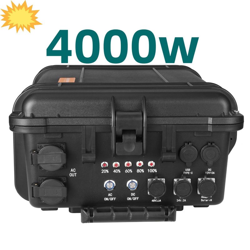 4000W przenośna elektrownia z całym gniazdem AC i LiFePO4 bateria litowa