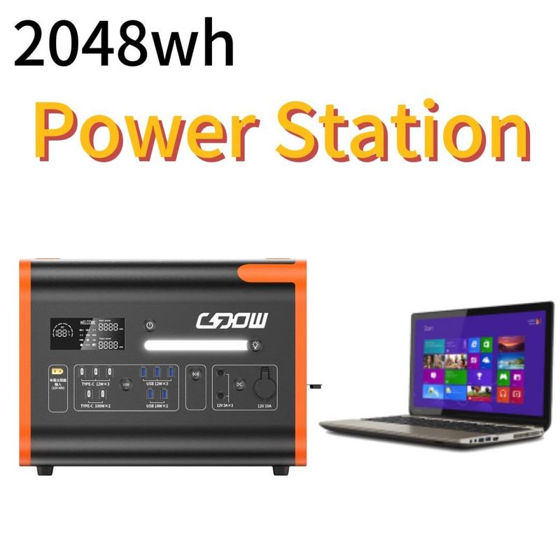 Czysty generator słoneczny fali sinus 2200W LiFePO4 Przenośna elektrownia do ładowania słonecznego