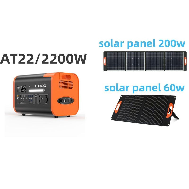 AT22 2024 Przenośna elektrownia z akumulatorami litowymi 2200W2048wh do ładowania pojazdów elektrycznych