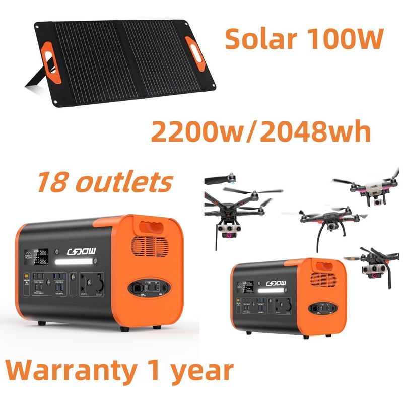 1500W stacja przenośna do ładowania prądu AC 2200W/2048Wh do magazynowania energii na zewnątrz