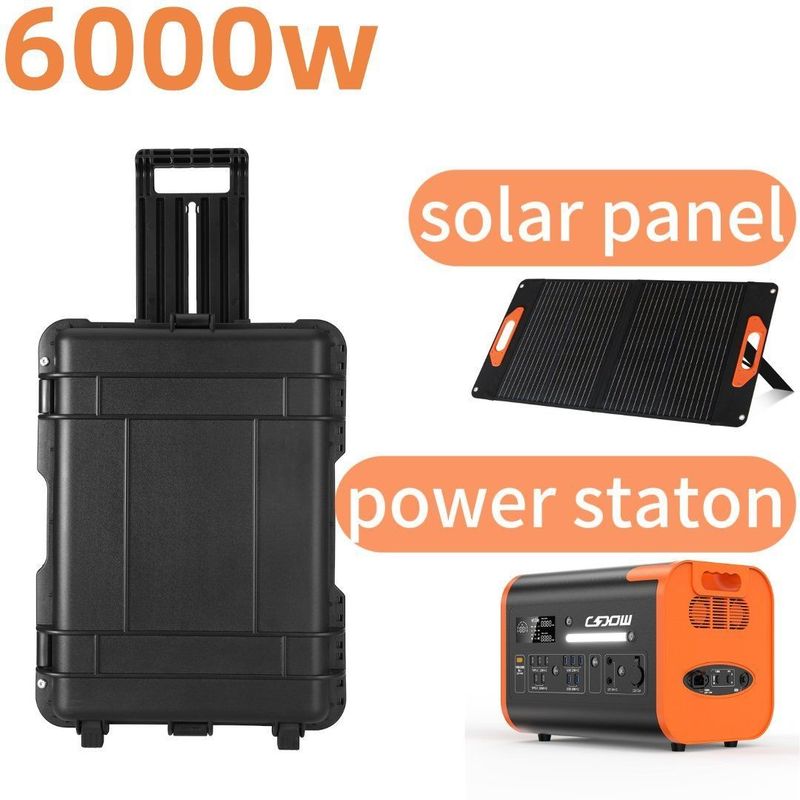 110V 220V Duży zasilanie magazynowanie 6000W zewnętrzna stacja przenośna zasilanie dla nagłych wypadków
