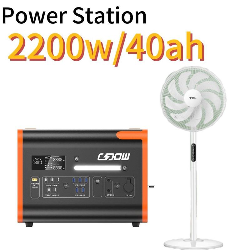 2048wh 2200W przenośna elektrownia do magazynowania energii słonecznej z czystym falownikiem fal sinus