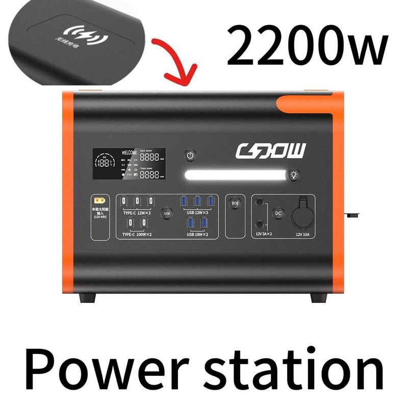 1800W-2400W Czarny generator energii awaryjnej z inwerterem AC/DC do aktywności na zewnątrz