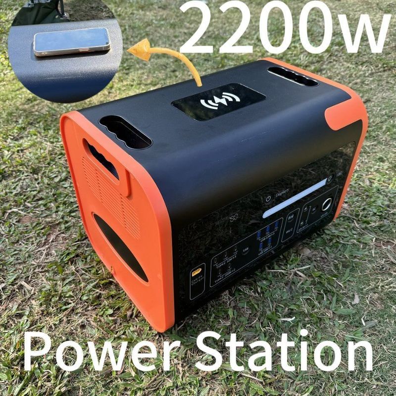 800W Ładowanie słoneczne Czarno-pomarańczowe Camping Outdoor Przenośny Hub Energetyczny 2kw Elektrownia