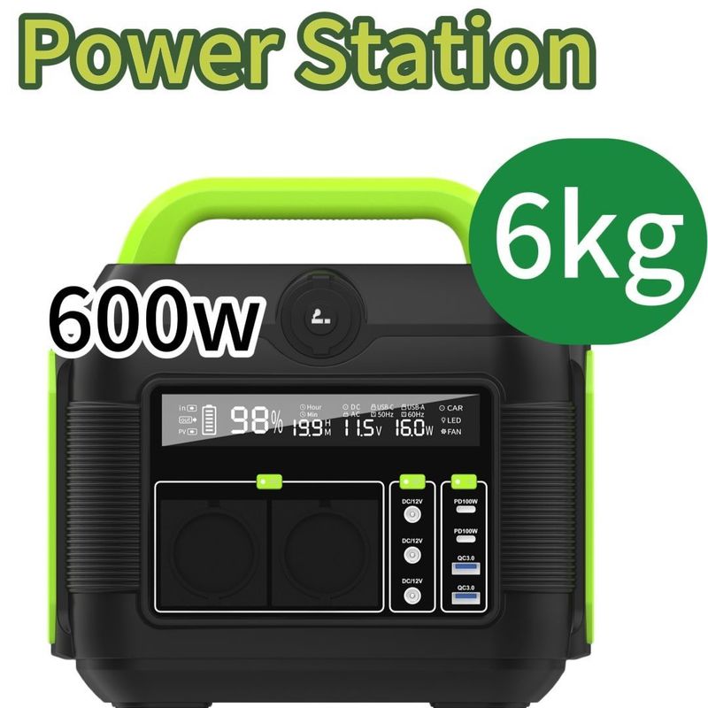 Zasilanie akumulatorami litowymi o mocy 600 W dla rynku Aii Typ USB C Wyjście prądu stałego i prądu przemiennego