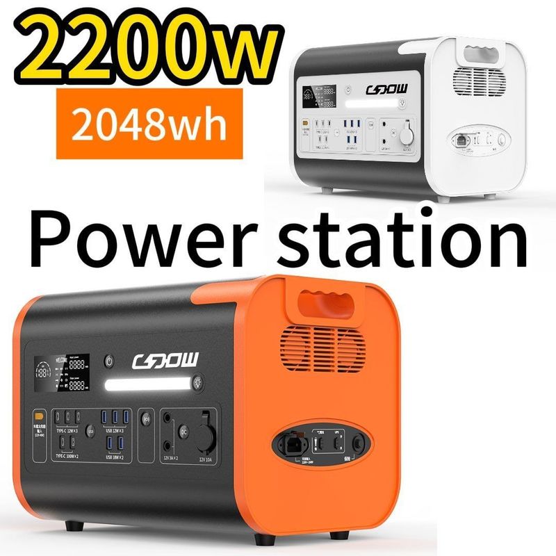 2200W/40ah 2024 Energia Przenośna Elektrownia Czarny pomarańczowy Kolor do podróży na świeżym powietrzu