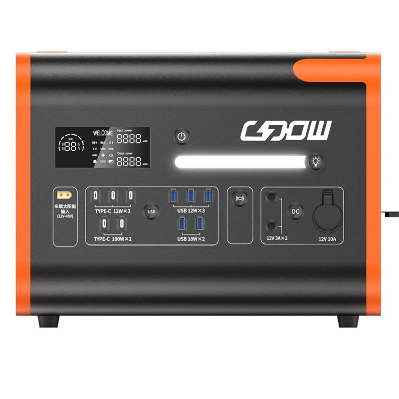 220V/40ah/2200W Energia słoneczna Przenośna zewnętrzna Elektrownia do magazynowania energii z szybkim ładowaniem 1500W bateria litowa