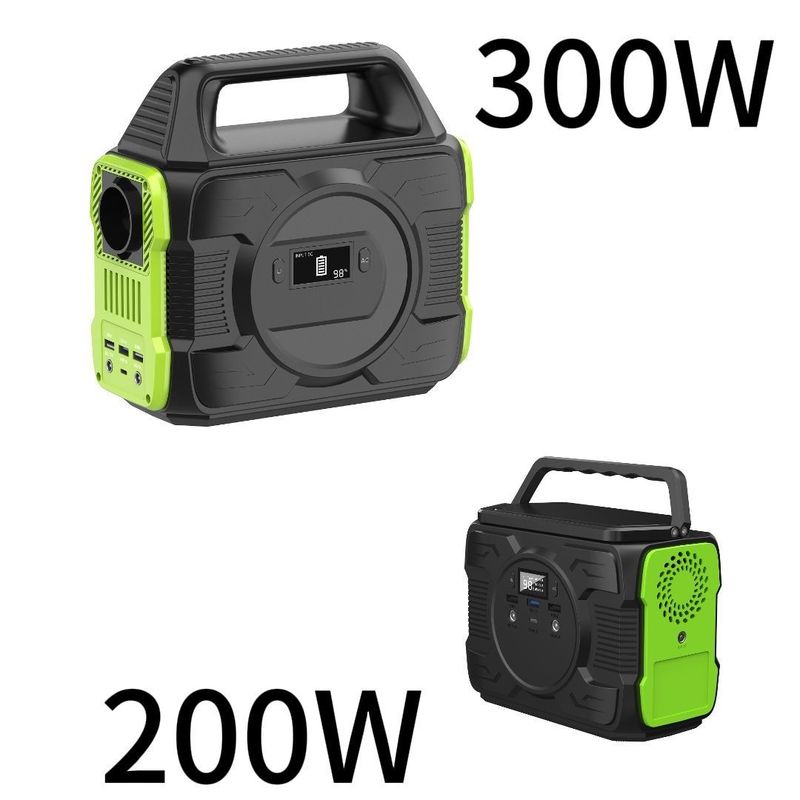 300W/200W AC/DC Backup Power Storage Outdoor Camping Przenośna elektrownia z 7W światłami LED