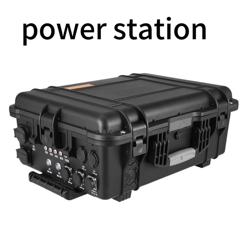 4000W 3840Wh przenośna mobilna elektrownia z wskaźnikiem baterii i wybuchoodpornym światłem LED