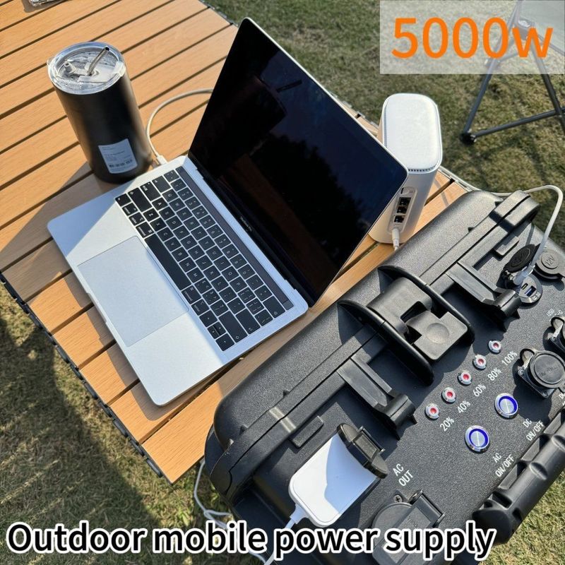Domek Zewnętrzny AC LiFePO4 Generator słoneczny Elektrownia 5000W w kolorze czarnym przez ODM / OEM