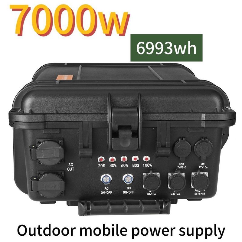 7000W/6993whlifepo4 Zewnętrzna Przenośna Naładowalna Elektrownia Wiatrowa Słoneczna