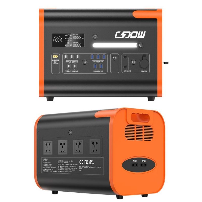 Pomarańczowy Czarny 2200W/2048wh AC Pure Sine Wave Solar Generator Power Station for Camping