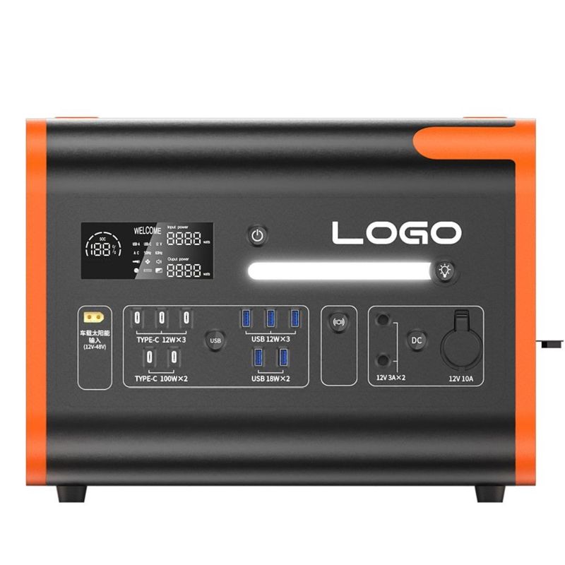 40ah Pomarańczowy OEM ODM 2200W Domek Generator słoneczny Na zewnątrz Camping Przenośna elektrownia