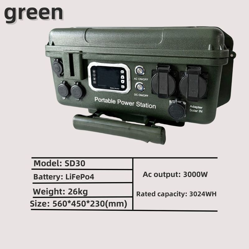 Praca na zewnątrz Camping Emergency 110V/230V/3000W Elektrownia z portem AC/DC/USB