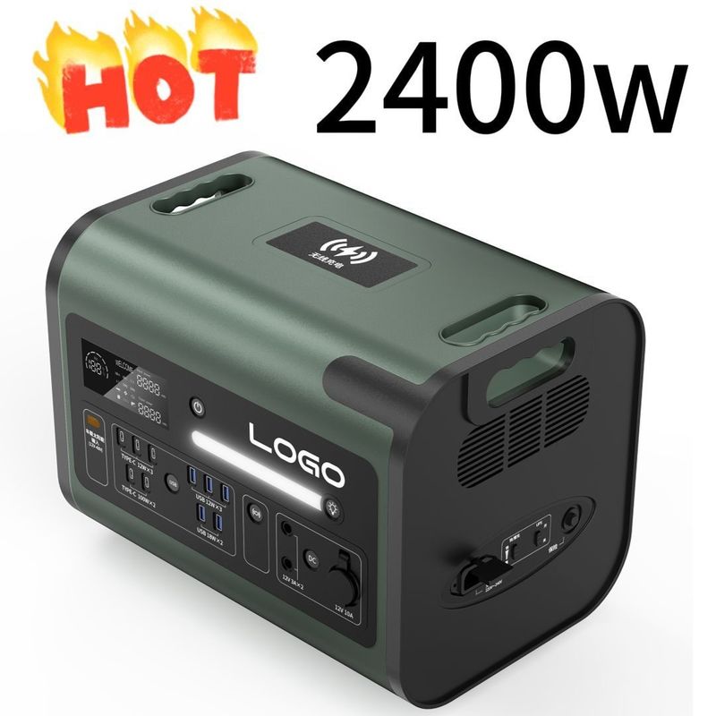 2400W zewnętrzna stacja przenośna z dostosowalnym typem C i 90 minutami ładowania